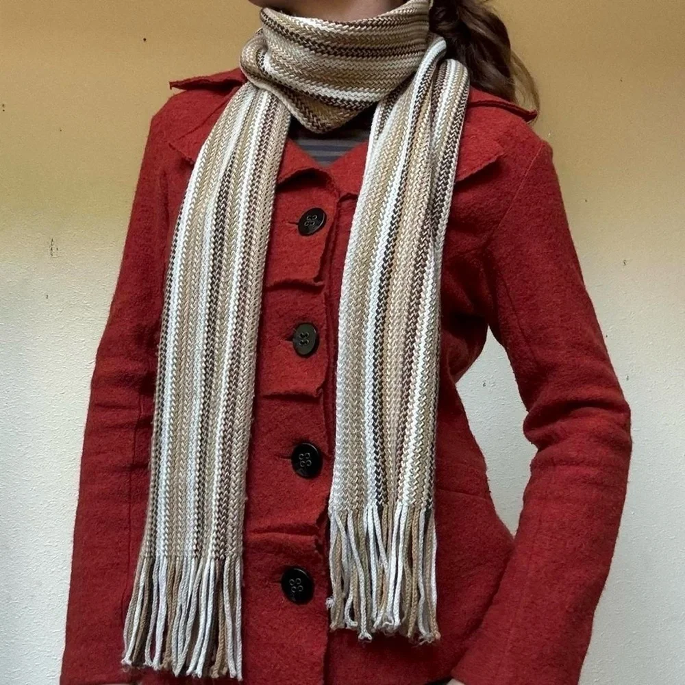 Cozy striped brown scarf